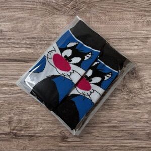 Men's Cartoon Character Socks - Black and Blue